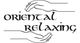Logo mit zwei Händen und dem Text "Oriental Relaxing" in dekorativer Schrift.