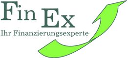 Logo von Fin Ex mit dem Slogan „Ihr Finanzierungsexperte“ und einem grünen Pfeil.