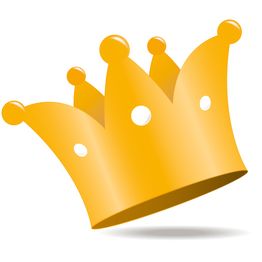 Goldene Krone mit fünf Zacken auf weißem Hintergrund.