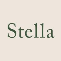 The word "Stella" in dark green text on a light beige background.