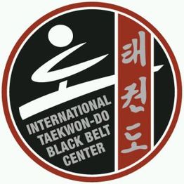 Logo des International Taekwon-Do Black Belt Centers mit koreanischen Schriftzeichen.