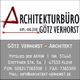 Visitenkarte von Architekturbüro Götz Verhorst mit Kontaktdaten in Kleve.