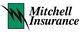 Logo of Mitchell Insurance with a green rectangle and black zigzag design.
