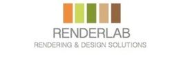 Logo di Renderlab con barre colorate e testo "Rendering & Design Solutions".
