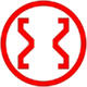 Rotes Symbol mit zwei gegenläufigen Z-förmigen Linien in einem Kreis.