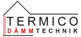 Logo von Termico Dämmtechnik mit Haus-Umriss und rotem Text "Dämm".