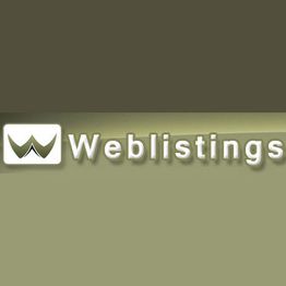 Logo with stylized "W" and the word "Weblistings" on a green gradient background.