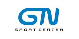 Logotipo azul de "GN Sport Center" sobre fondo blanco.