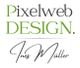 Logo: "Pixelweb DESIGN. Ines Müller" in grüner und schwarzer Schrift auf weißem Hintergrund.