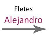 "Texto 'Fletes Alejandro' con una flecha gris apuntando a la derecha."