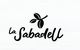 Logo de "La Sabadell" con hojas en negro sobre fondo blanco.