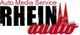 Logo mit Text: "Auto Media Service RHEIN audio" mit roten Kölner Domtürmen im Hintergrund.