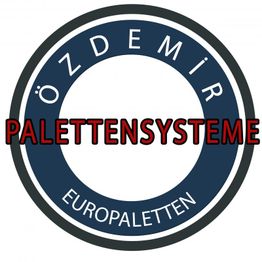 Logo mit Text: ÖZDEMİR PALETTENSYSTEME EUROPALLETEN.