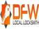 Logo of DFW Local Locksmith featuring a key silhouette in an orange and black design.