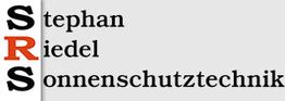 Logo mit den Buchstaben SRS und Text: Stephan Riedel Sonnenschutztechnik.