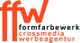 Logo der formfarbewerk crossmedia werbeagentur in Rot und Schwarz auf weißem Hintergrund.