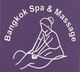 Eine grafische Darstellung einer Massage mit dem Text "Bangkok Spa & Massage".