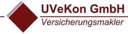 Logo der UVeKon GmbH mit rotem Quadrat und Text "Versicherungsmakler" darunter.