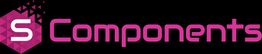 Logo mit pinkem Sechseck und weißem "S" daneben der Text "Components" auf schwarzem Hintergrund.
