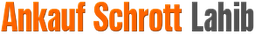 Textlogo: "Ankauf Schrott Lahib" in orange und grau.