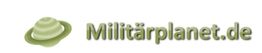 Grünes Logo mit Text "Militärplanet.de" und einem stilisierten Planetenbild links daneben.