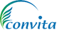 Logo mit blauem Schriftzug "Convita" und grafischem Element in Blau und Grün.