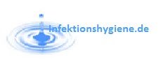 Logo mit Wassertropfen und Text "infektionshygiene.de" in Blau.