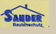 Logo von Sander Bautenschutz mit blauem Hausdachsymbol auf gelbem Hintergrund.