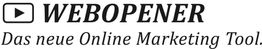 Logo von Webopener mit Text: "Das neue Online Marketing Tool".