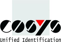 „COSYS Logo mit Schriftzug 'Unified Identification', schwarzer Text mit rotem Dreieck.“