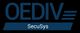Logo mit blauem Text "OEDIV" darüber und "SecuSys" darunter auf schwarzem Hintergrund.