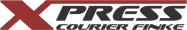 Logo von "X PRESS Courier Finke" in Schwarz und Rot auf weißem Hintergrund.