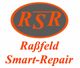 Logo mit den Buchstaben "RSR", darunter "Raßfeld Smart-Repair" in orange auf weißem Hintergrund.