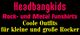 Schriftzug: "Headbangkids Rock- und Metal Funshirts. Coole Outfits für kleine und große Rocker."