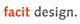 Logo mit Text "facit design.", "facit" in Orange, "design" in Grau.