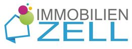 Logo mit Hausumriss und bunten Kreisen, Text: "IMMOBILIEN ZELL".