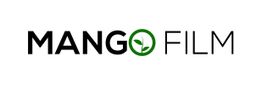 Logo mit Text "MANGO FILM", wobei das "O" ein grüner Kreis mit Blättern ist.
