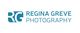 Logo mit den Buchstaben "RG" und Schriftzug "Regina Greve Photography" in Blau.