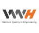 Logo mit den Buchstaben "WWH" und Slogan "German Quality in Engineering". Farben: Grau, Orange.