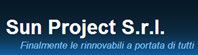 Logo con testo: "Sun Project S.r.l. Finalmente le rinnovabili a portata di tutti".