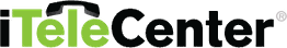 Logo with green "iTele" and black "Center" text featuring a phone silhouette above.
