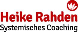 Heike Rahden Logo mit rotem Lotus, Text: "Systemisches Coaching".