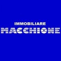 Logo su sfondo blu, testo bianco: "IMMOBILIARE MACCHIONE."