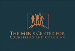 Silhouette of three figures above text: "The Men's Center for Counseling and Coaching."