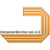Orange gestreiftes Logo mit Text "ComputerService von A-Z" auf weißem Hintergrund.