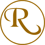 Braunes "R"-Logo in einem Kreis auf weißem Hintergrund.