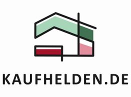 Logo von Kaufhelden.de mit stilisiertem Haus in Rot- und Grüntönen.