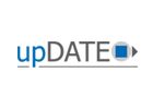 Logo mit dem Text "upDATE" und einem blauen Quadrat mit Pfeil.