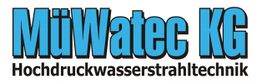 MüWatec KG Logo mit Text "Hochdruckwasserstrahltechnik" in Blau und Schwarz.