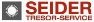 Logo mit Text: "SEIDER TRESOR-SERVICE" und einem grauen Symbol links daneben.